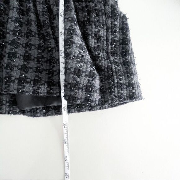 Mossimo Jacket Houndstooth Women's M Black Gray Silver Plaid Twill Blazer Lined - Picture 8 of 9